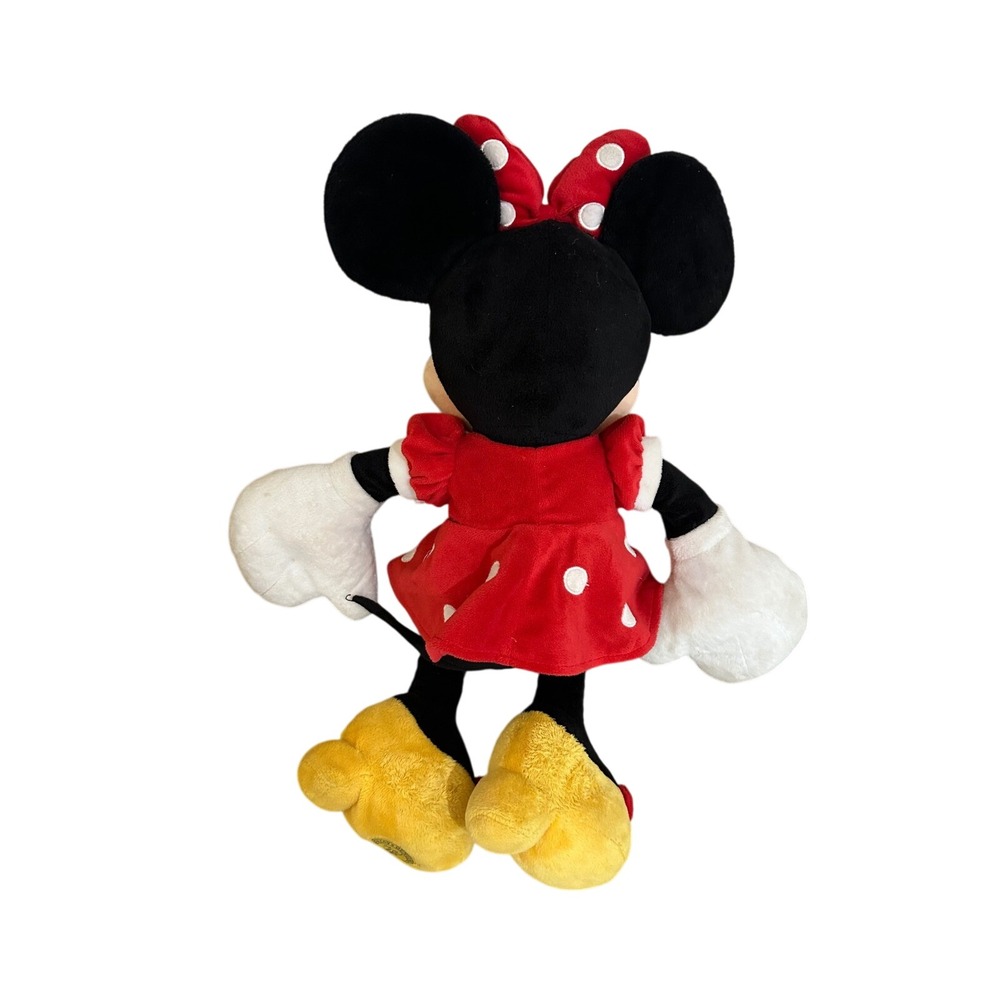 Disney Minnie Mouse Plush Red Polka Dot Dress Ears Bow Toy Stuffed Animal - Picture 3 of 6